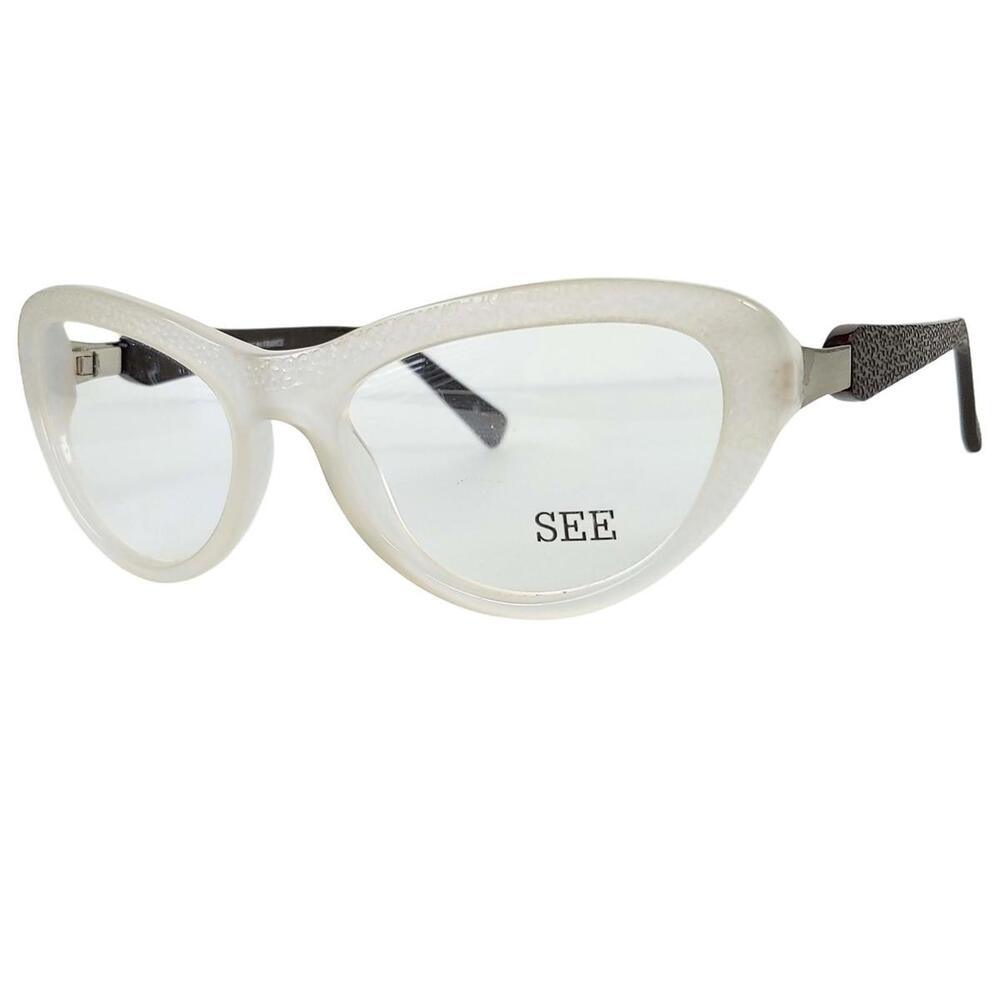SEE Eyewear France 1796 Eyeglasses Women White Cateye